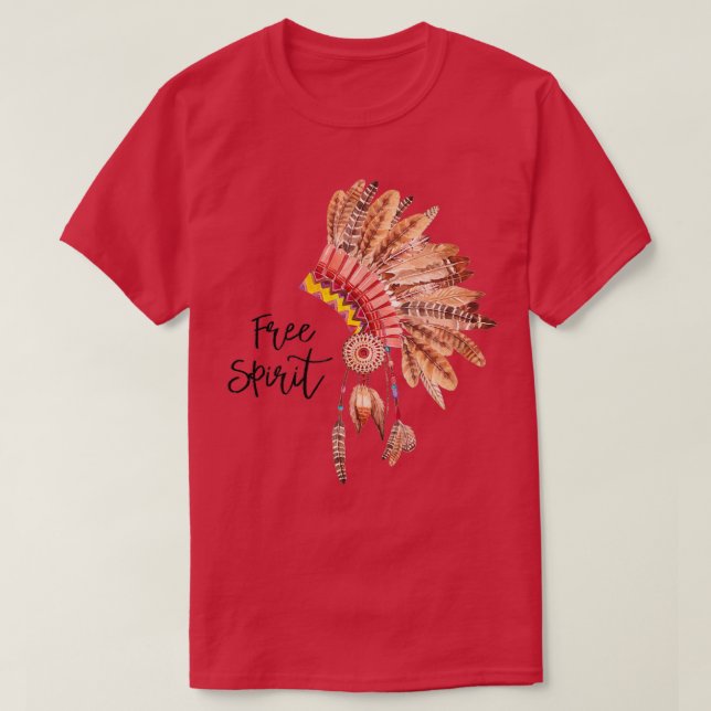 Camiseta Ataque a la pluma nativa norteamericana de espírit (Diseño del anverso)