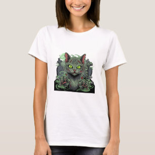 Camiseta Ataque a un gato zombi - Mujer gataca de Halloween