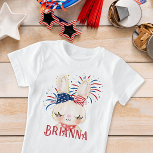 Camiseta Ataque de cabello con bandera de conejo y fuegos a