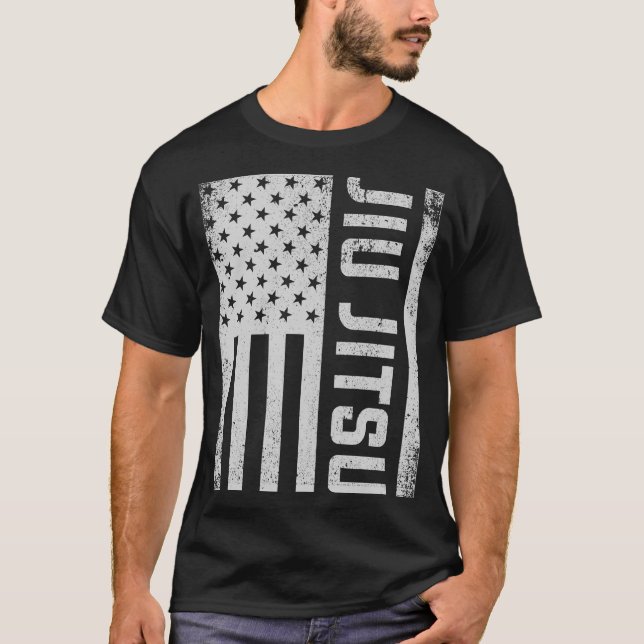 Camiseta Ataque de la bandera americana de Jiu Jitsu del (Anverso)