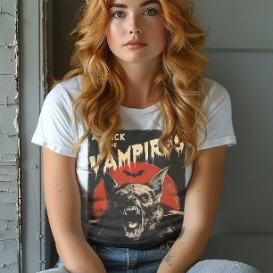 Camiseta Ataque de los Vampiros Rockabilly Antiguo