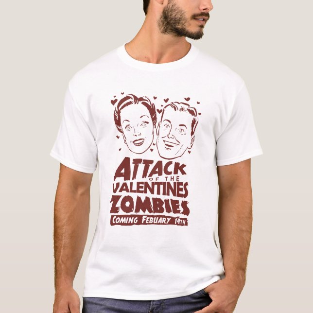 Camiseta Ataque de los zombis de las tarjetas del día de (Anverso)