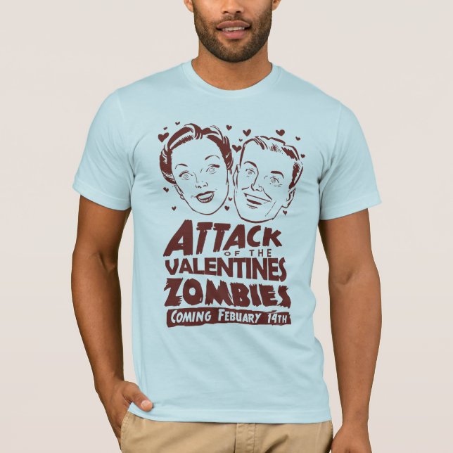 Camiseta Ataque de los zombis de las tarjetas del día de (Anverso)
