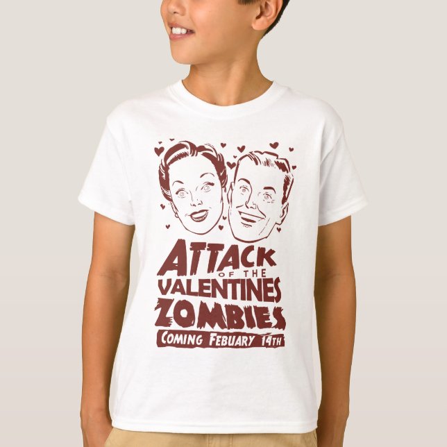Camiseta Ataque de los zombis de las tarjetas del día de (Anverso)