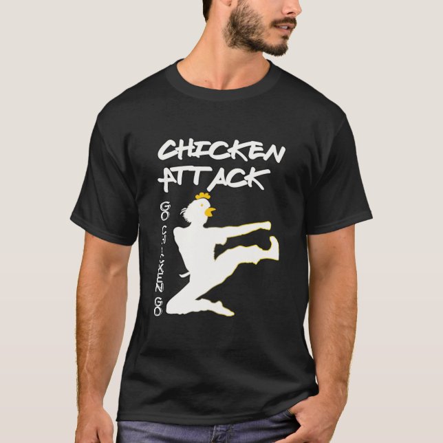 Camiseta Ataque de pollo, ¡Vamos Pollo! Meme de Ninja blanc (Anverso)