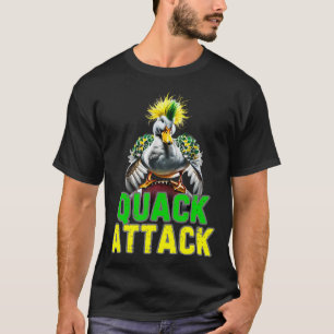 Camiseta Ataque De Quack De Un Enojado Pato Verde Blanco Y 