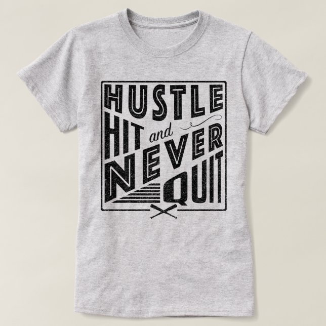 Camiseta Ataque de soplo de béisbol y nunca deje la camiset (Diseño del anverso)