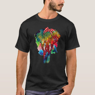 Camiseta Ataque estético de elefantes florales de mujeres p