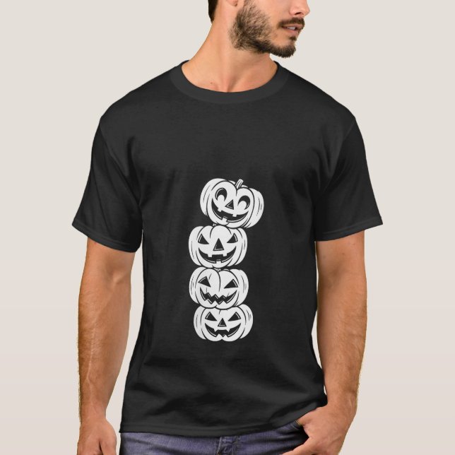 Camiseta Ataque gráfico de Halloween con calabaza de la caí (Anverso)