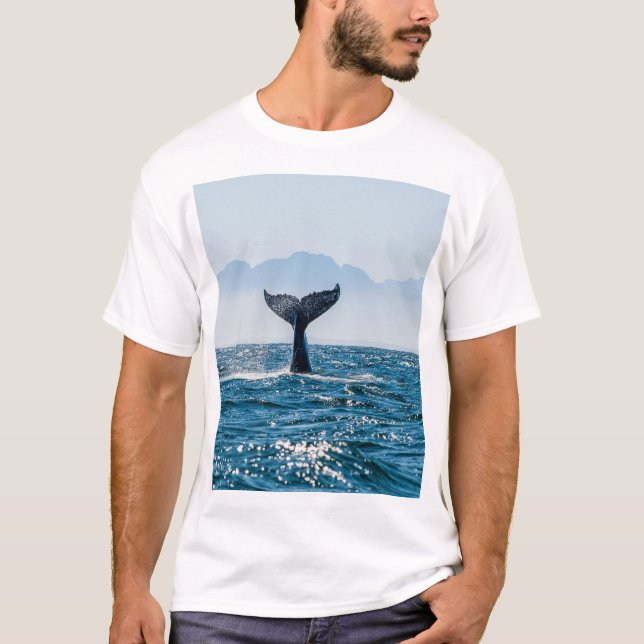 Camiseta Ataque marino de la cola de ballena: Agua Dramátic (Anverso)