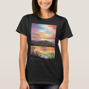 Camiseta Atardecer al borde del lago