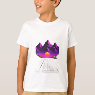 Camiseta Atardecer al estilo de las ondas sintéticas