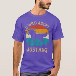 Camiseta Atardecer Antiguo Caballo Mustango Salvaje Adoptar