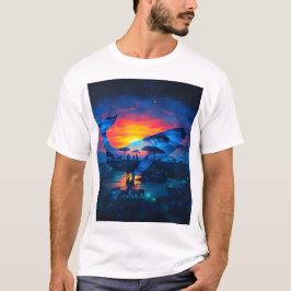 Camiseta Atardecer de ballena y fauna africana y cerrar la 