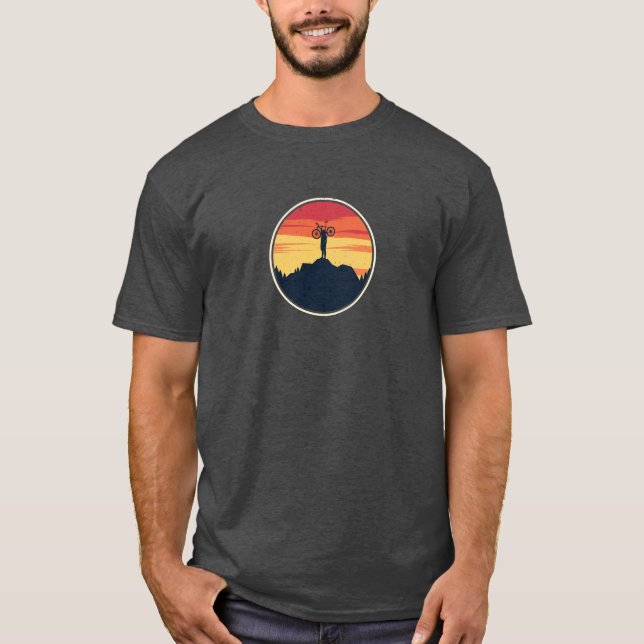 Camiseta Atardecer de bicicleta retro (Anverso)
