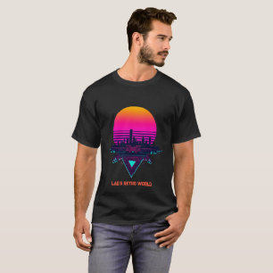 Camiseta Atardecer de ciudad neón Vaporwave retro años 80 P