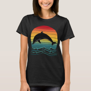 Camiseta Atardecer de delfines vintage océano