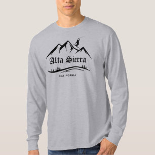 Camiseta Atardecer de esquí de la sierra retro alta