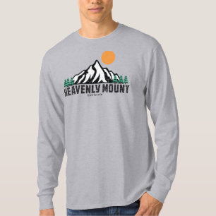 Camiseta Atardecer de esquí de montaje celeste retro
