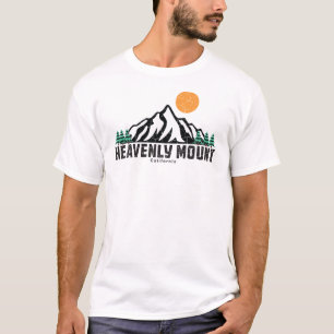 Camiseta Atardecer de esquí de montaje celeste retro