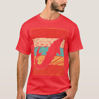 Camiseta Atardecer de esturión retro años 70 Silueta vintag