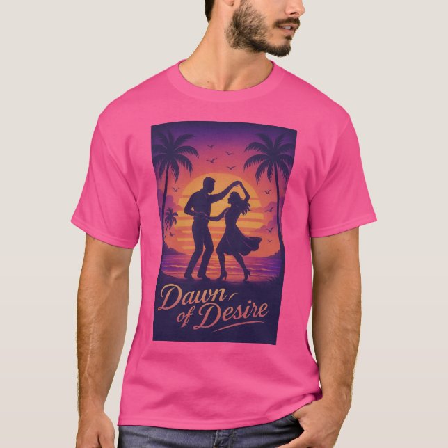 Camiseta Atardecer de gradiente romántico con bailarinas (Anverso)