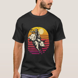 Camiseta Atardecer de jinete de toro de rodeo de vaquero