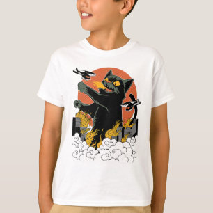 Camiseta Atardecer de la Catzilla del Negro Japonés - Encaj