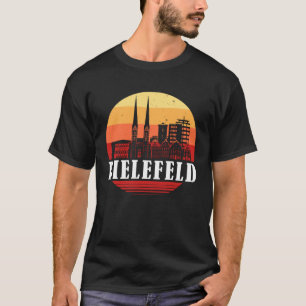 Camiseta Atardecer de línea aérea Bielefeld en estilo retro