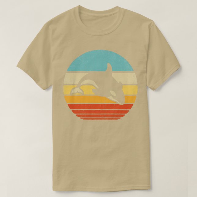 Camiseta Atardecer de los años 70 del retro Orca para las m (Diseño del anverso)