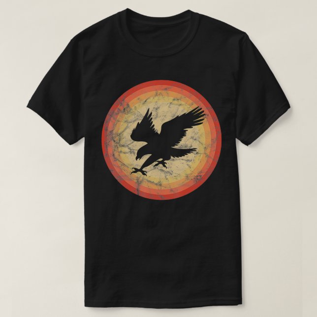 Camiseta atardecer de pájaro retro vintage (Diseño del anverso)