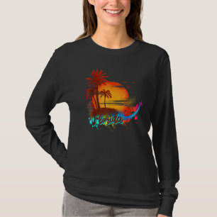 Camiseta Atardecer de palmeras de verano en Florida Beach