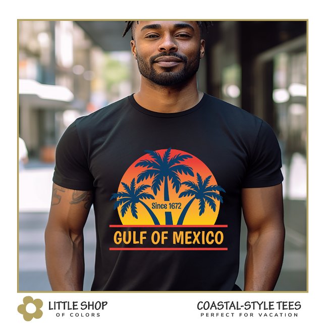 Camiseta Atardecer de palmeras tropicales del Golfo de Méxi (Subido por el creador)