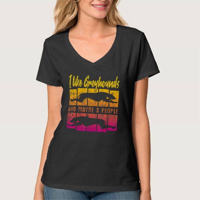 Camiseta Atardecer de perro galgo vintage (Anverso)