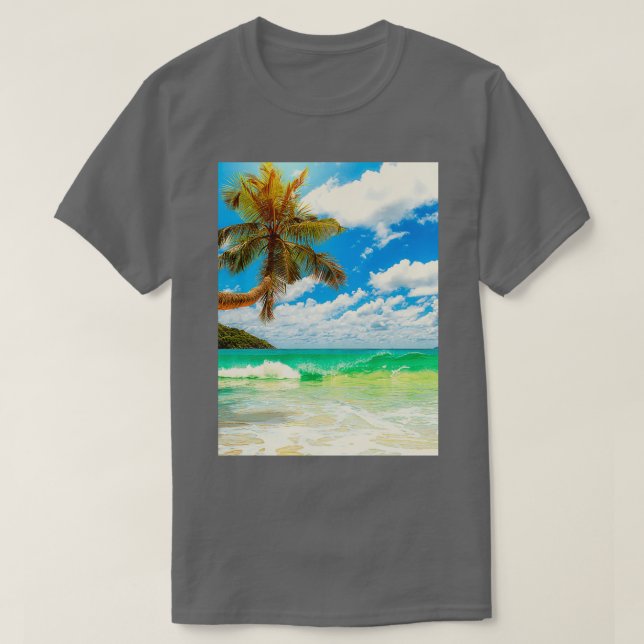 Camiseta Atardecer de sol de playa de verano (Diseño del anverso)