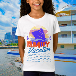 Camiseta Atardecer de vacaciones de crucero azul/Naranja pa