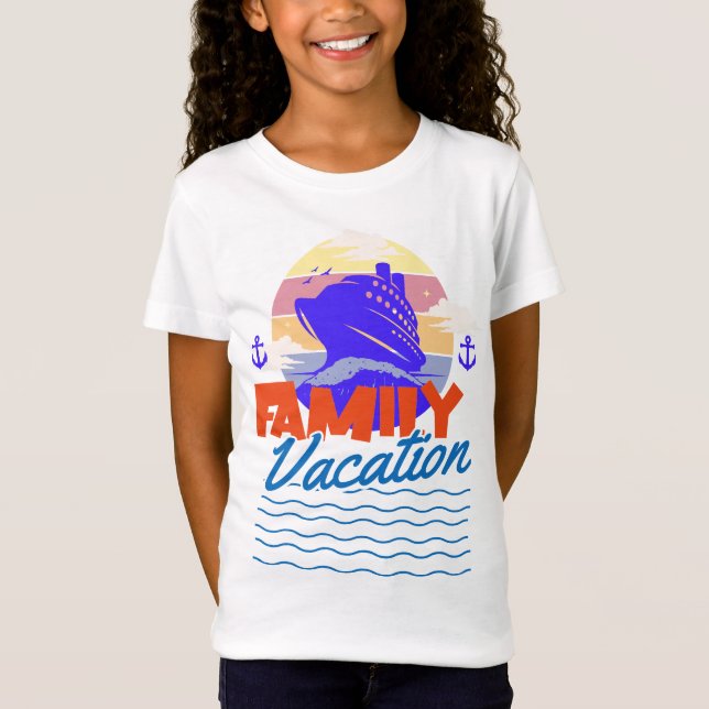 Camiseta Atardecer de vacaciones de crucero azul/Naranja pa (Anverso)