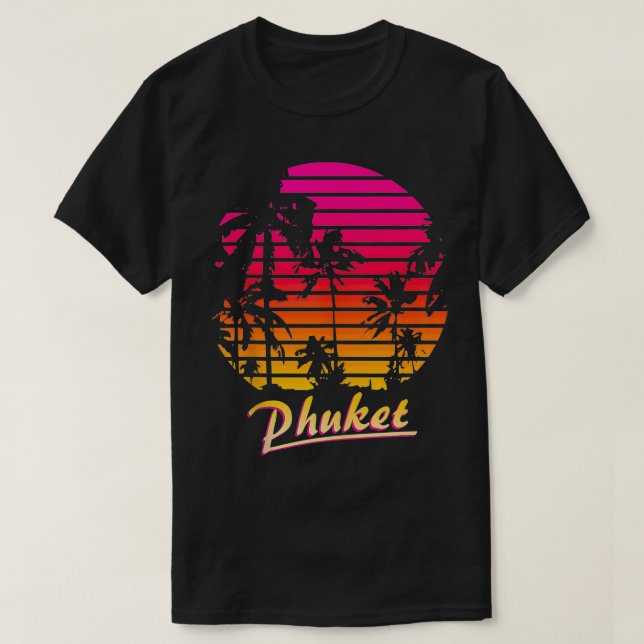 Camiseta Atardecer de verano de los palmeras de Phuket 80 e (Diseño del anverso)