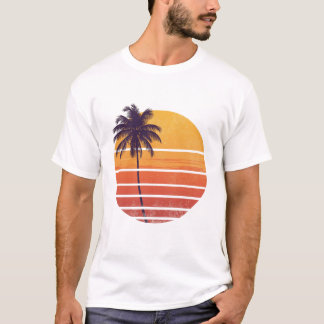 Camiseta Atardecer de Verano Retro – Ilustraciones de Playa