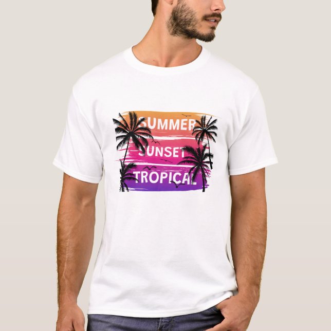 Camiseta Atardecer de Verano Tropical (Anverso)