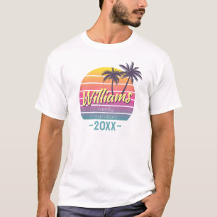 Camiseta Atardecer del año de vacaciones en familia Palm Tr