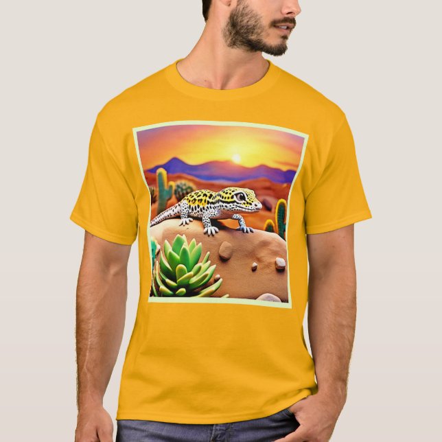 Camiseta Atardecer del desierto de Gecko (Anverso)