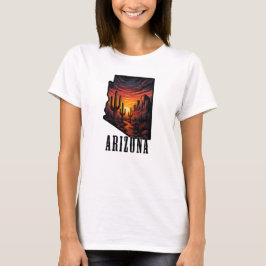 Camiseta Atardecer del desierto del estilo del tatuaje del