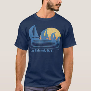 Camiseta Atardecer del Vintage 80s en barco de vela Long Is