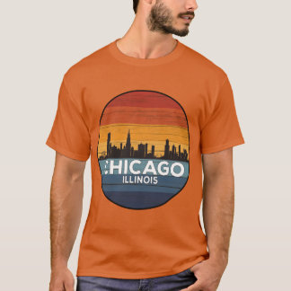 Camiseta Atardecer del Vintage de la Línea Skyline de Chica