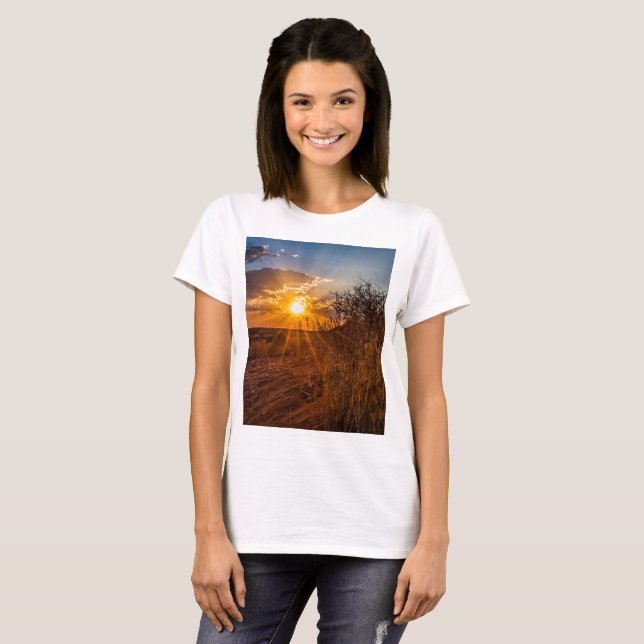 Camiseta Atardecer en el desierto de Kalahari, Namibia (Anverso completo)