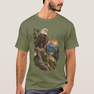 Camiseta Atardecer en el lago de la montaña del águila calv