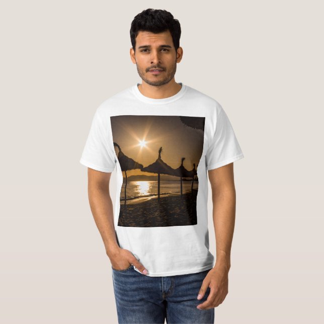 Camiseta Atardecer en la playa, Mallorca, España (Anverso completo)