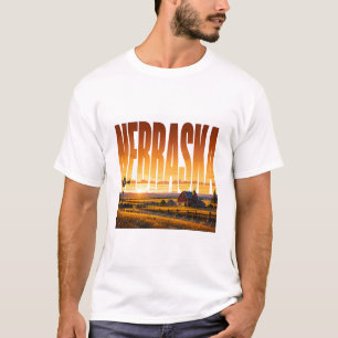 Camiseta Atardecer en la pradera dorada de Nebraska
