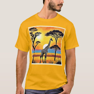 Camiseta Atardecer en Safari: Abrazo de la Jirafa